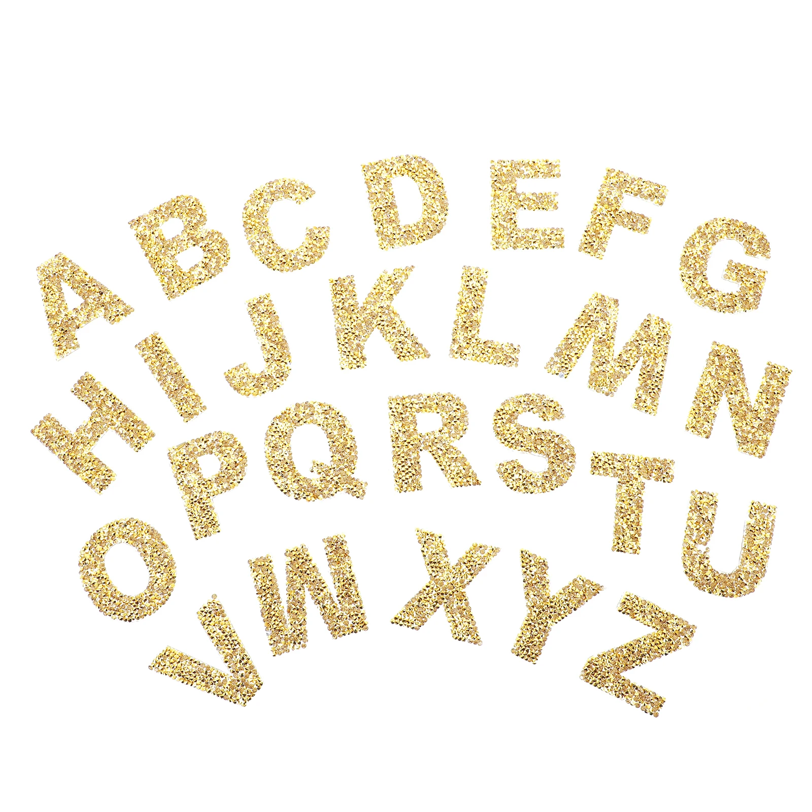 

Melt Adhesive Patches DIY Applique Drill Embroidered Sewing Alphabet Shaped Iron on Decorative Thick Casual Women Bags