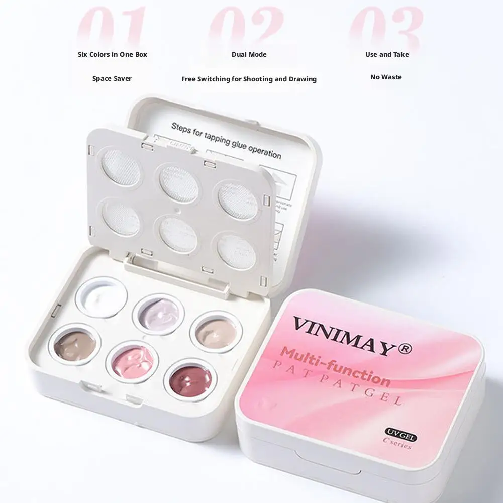 

6Colors Air Cushion Patting Gel Polish Ombre Pat Gel White Black Gradient Blush Drawing Liner Soak Off UV/LED Nail Polish
