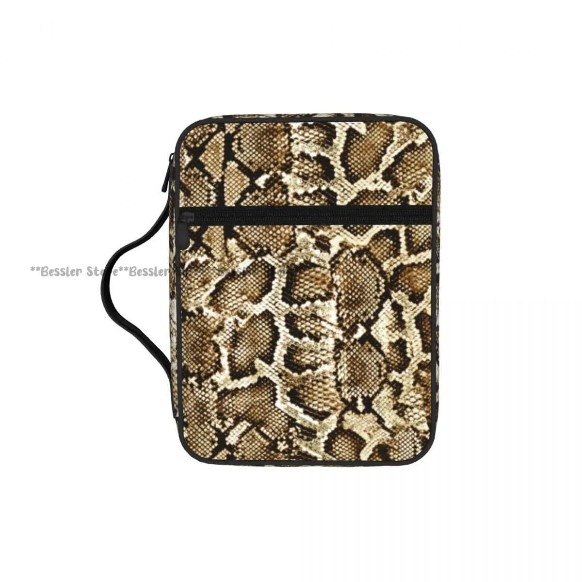 

Bible Cover Carrying Book Case Church Bag Snake Pattern Bible Protective with Handle Zipper Pocket Tablet Handbag