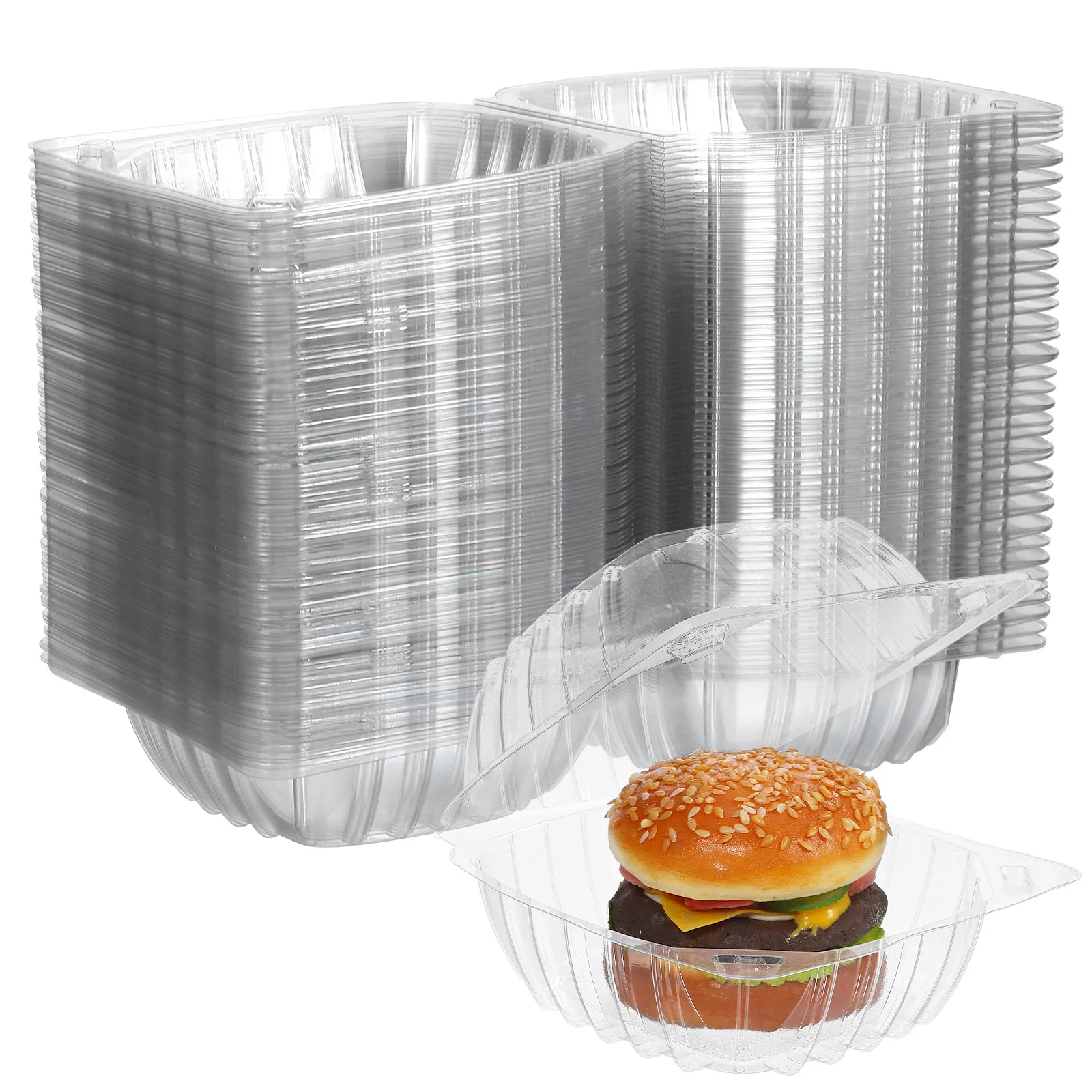 

100Pcs Clear Cake Boxes Transparent Single Cupcake Containers Flip Lid Charcuterie Boxes Food Grade for Dessert Take Out