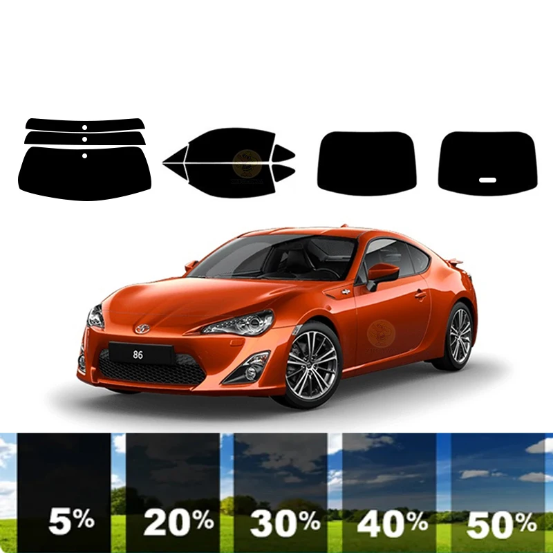 

precut Removable Window Tint Film For Car 100% UVR 5%-35%VLT Heat Insulation Carbon ﻿For TOYOTA 86 2 DR COUPE 2017-2020