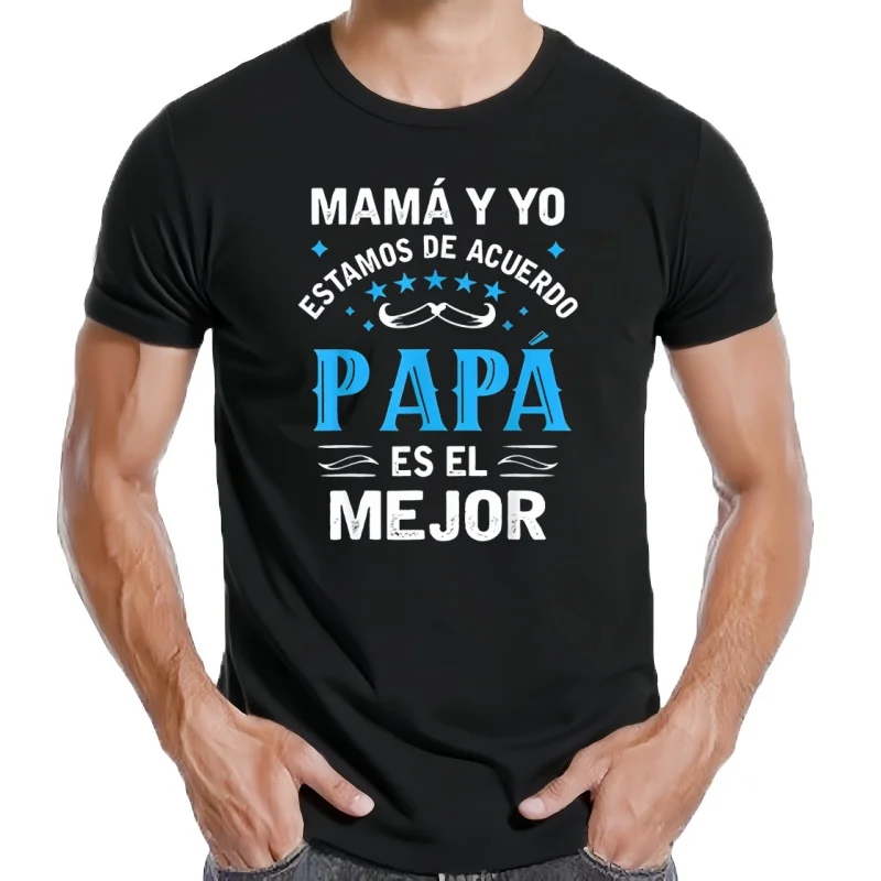 Agreamos el papá la mejor camiseta divertida del Día del Padre pañol regalo de papá ropa para hombre 100% algodón