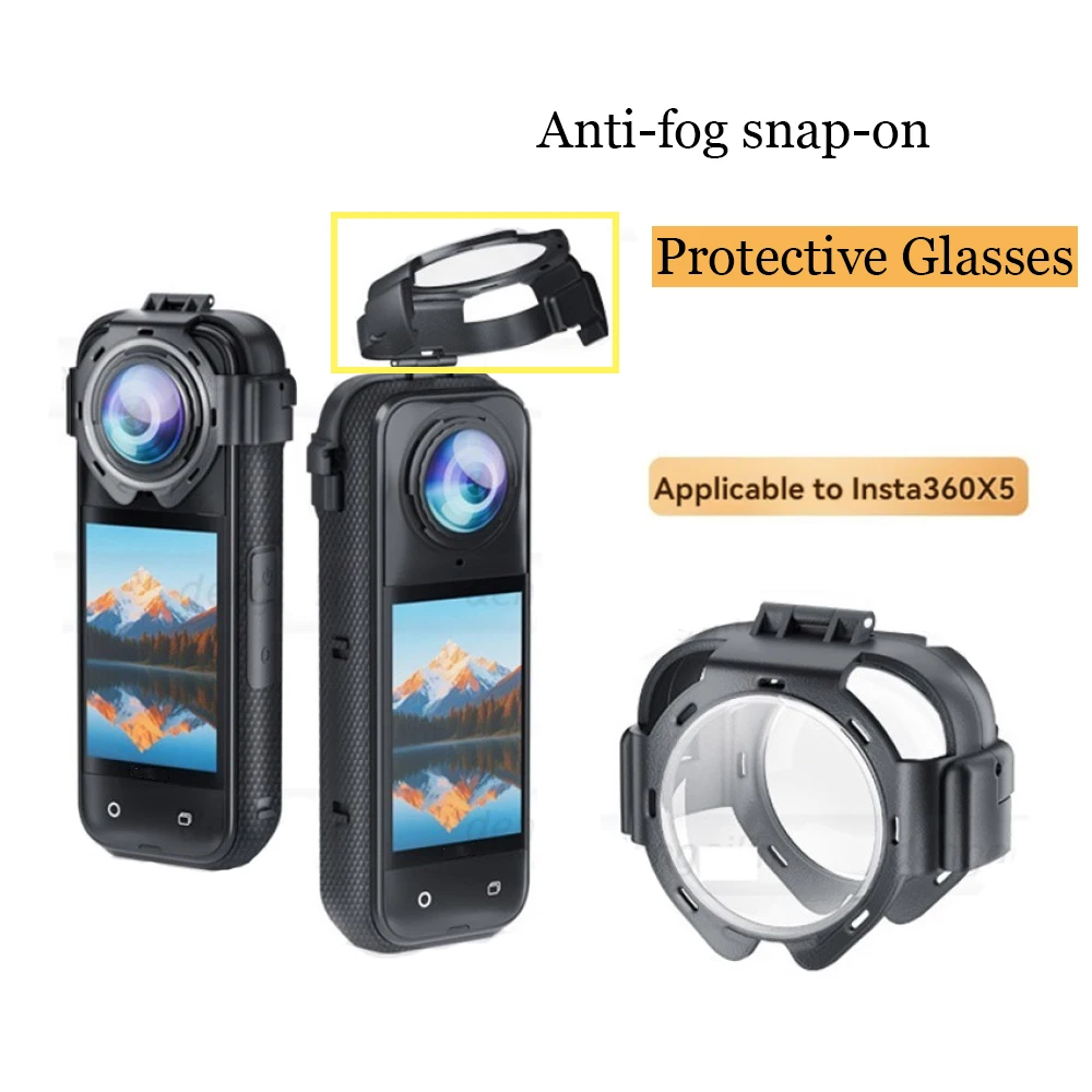 

Lens Guards for Insta360X5,Optical Tempered Glass Anti-Collision Protective Glasses Snap On Design With Waterproof Coating