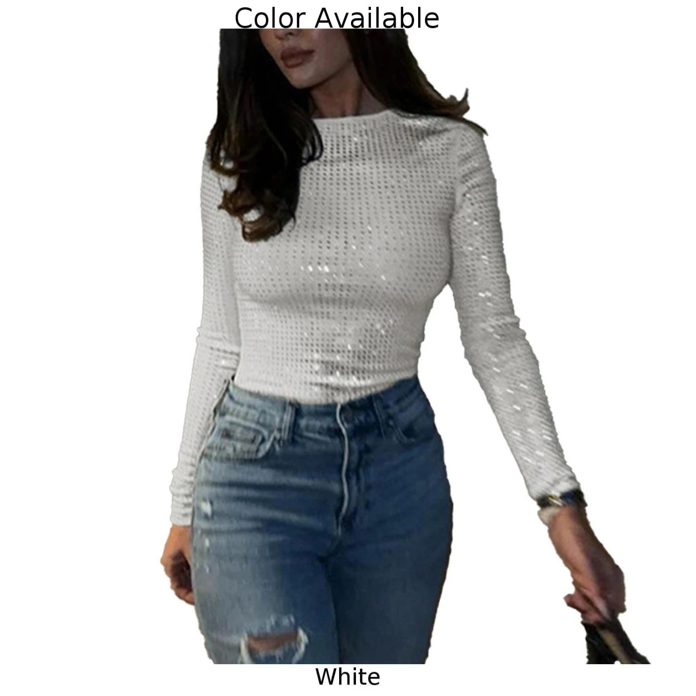 العلامة التجارية الجديدة النساء قمم جميع المواسم عارضة طاقم الرقبة الساخن الماس البوليستر مثير تصميم أنيق تنوعا نمط يوميا