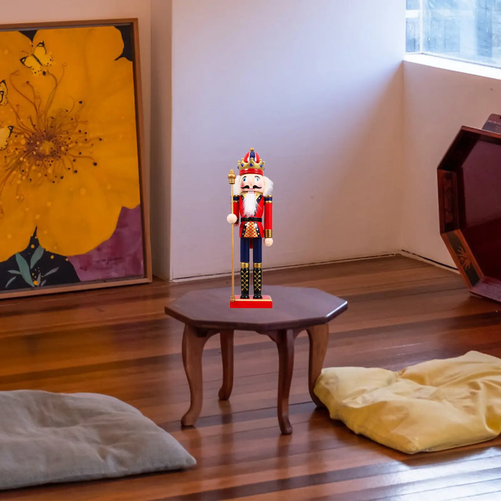 

Деревянный Щелкунчик-солдат: Новогоднее украшение, расписанная вручную фигурка Щелкунчика для рождественского стола, праздничный настольный декор