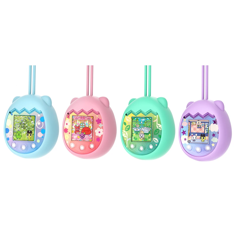 Silicone Full Protector Cover Cartoon Animal Shaped Comprehensive Protection Case Scratch-proof with Lanyard for Tamagotchi Pix