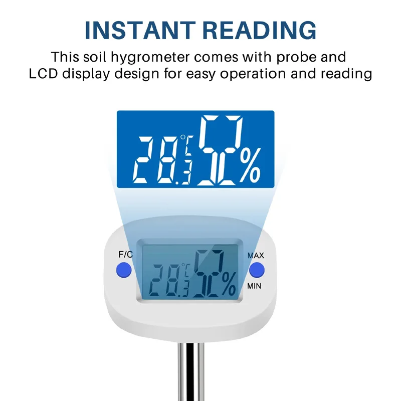 NEW 2026 TA290 Digital Soil Hygrometer Moisture Meter Temperature Humidity Tester With Probe For Gardening Farming