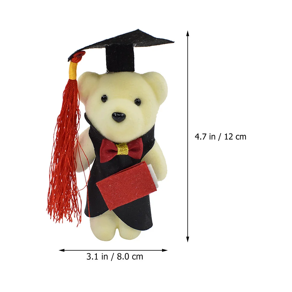 24 Pcs Dr Bear Graduation 2023 DIY Accessories Bouquet Ornaments Stuffed Animals Dolls Mini Toys Bears Class of Gift Gradient