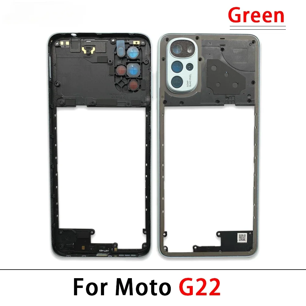 Caso quadro médio para Moto G22, G52, G71, G82, G50, 5G, habitação, chaves laterais, poder e Volume Botões de substituição, Novo