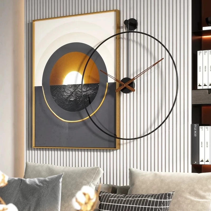 Interior Nordic Industerial Wall Clook Noiseless Seating Room Wall Clook Home Decor Minimlist Horloge Murale Home Decoration