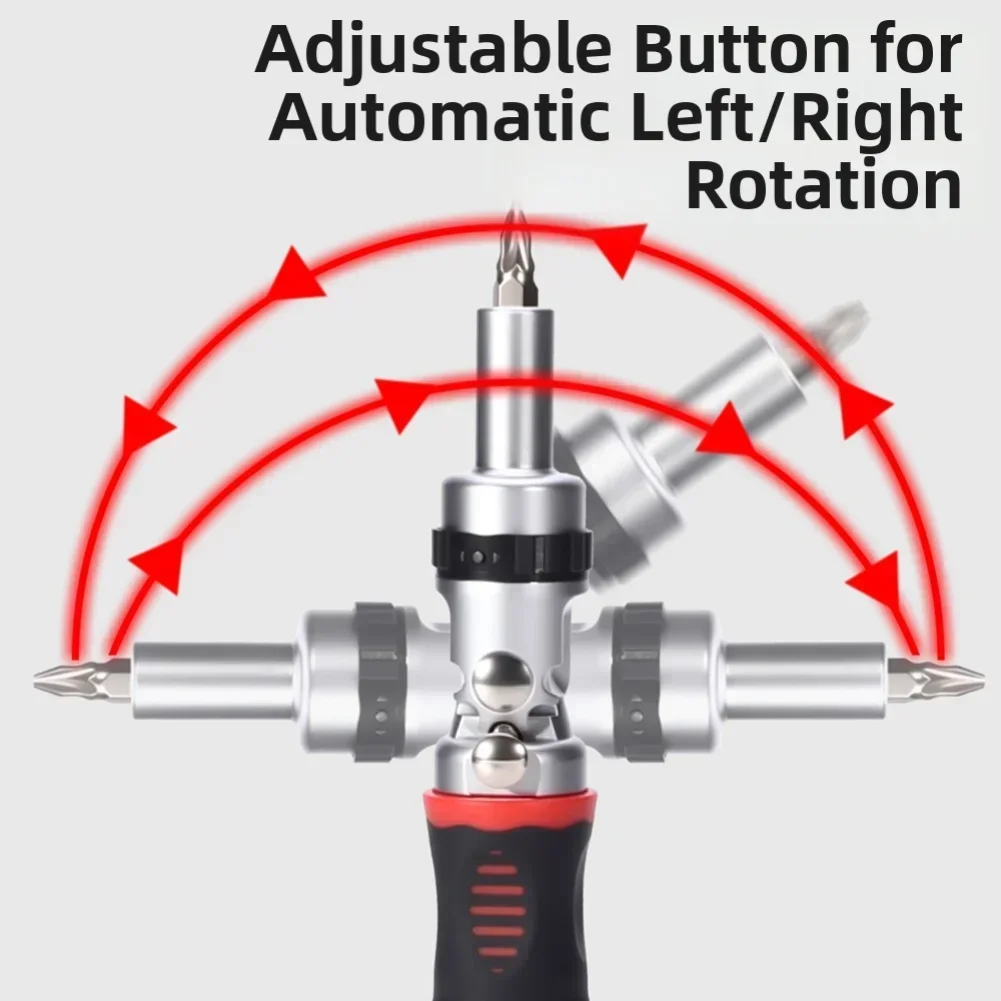 Ratcheting Screwdriver Set Magnetic Screwdriver Bit Set With Rotatable Ratchet Handles Sockets Bits Household Repair Tool Kits