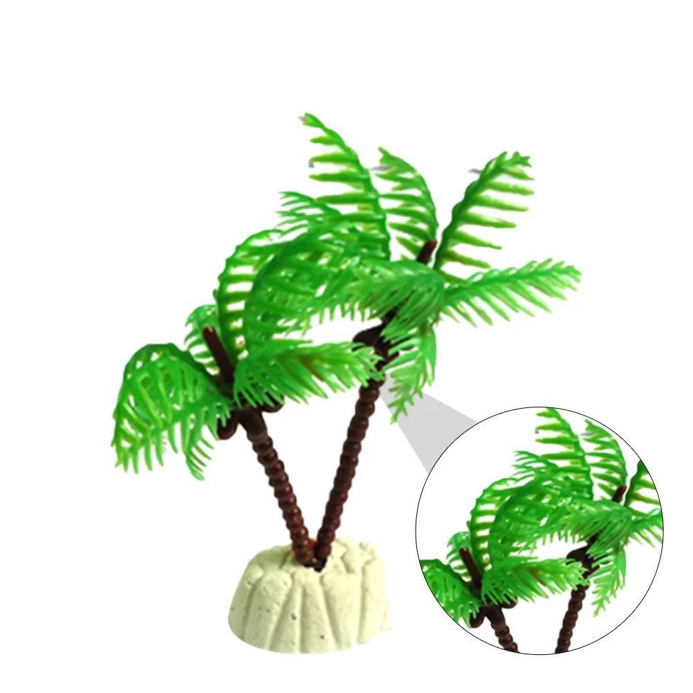 

12Pcs Mini Resin Coconut Tree Fish Tank Decoration Underwater Ornament Aquatic Plants Artificial Landscape Fish Tank Decoration