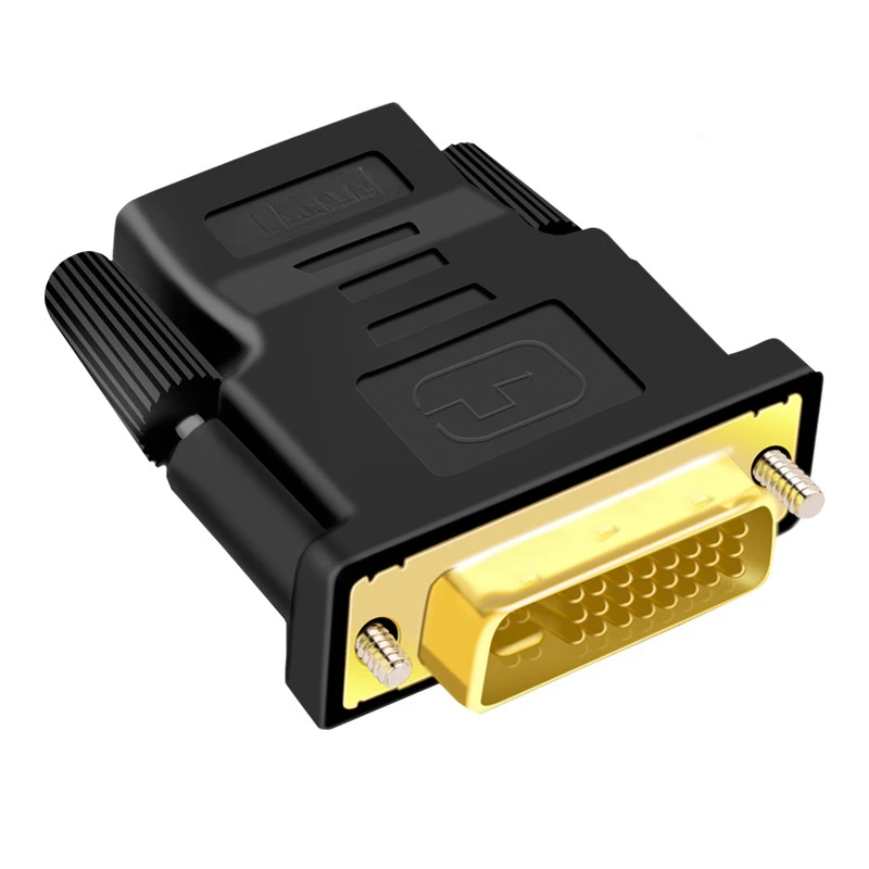 24k Gold Plated Plug Male To Female DVI Converter 1080P For HDTV Projector Monito DVI 24+1 To HDTV-compatible Adapter Cables