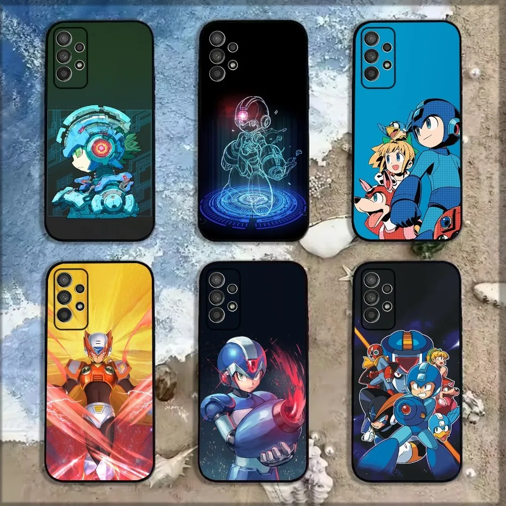 Game Phone Case For Samsung Galaxy A13,A21s,A22,A31,A32,A52,A53,A71,A80,A91 R-Rockman-a M-Megaman Soft Black Shell