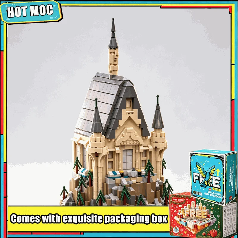 728PCS Fantasy Castle East Wing Library Greenhouse Building Blocks Set Expansion Model Display Decor Desk Toy Gifts Collection