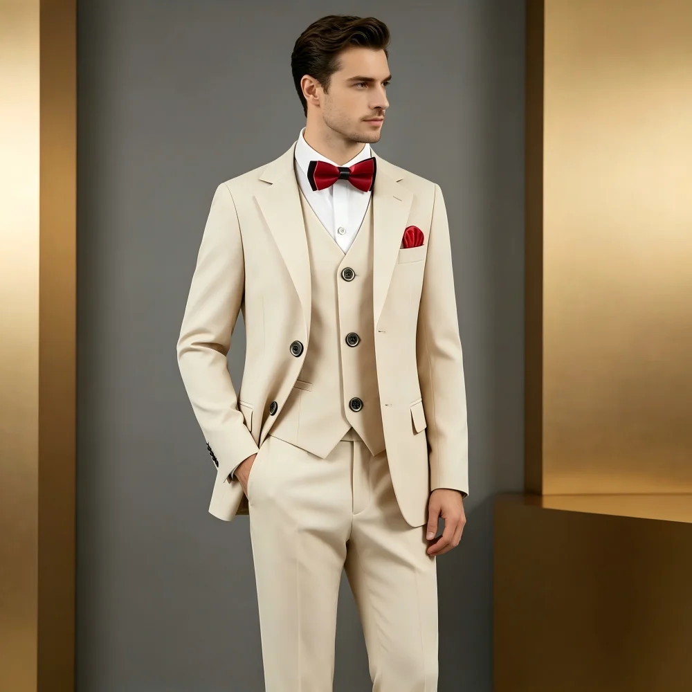 

Мужской офисный пиджак ST Cassy Novo с 3 пуговицами, современный дизайн, роскошная вышивка бисером, ручная работа, костюм-терно