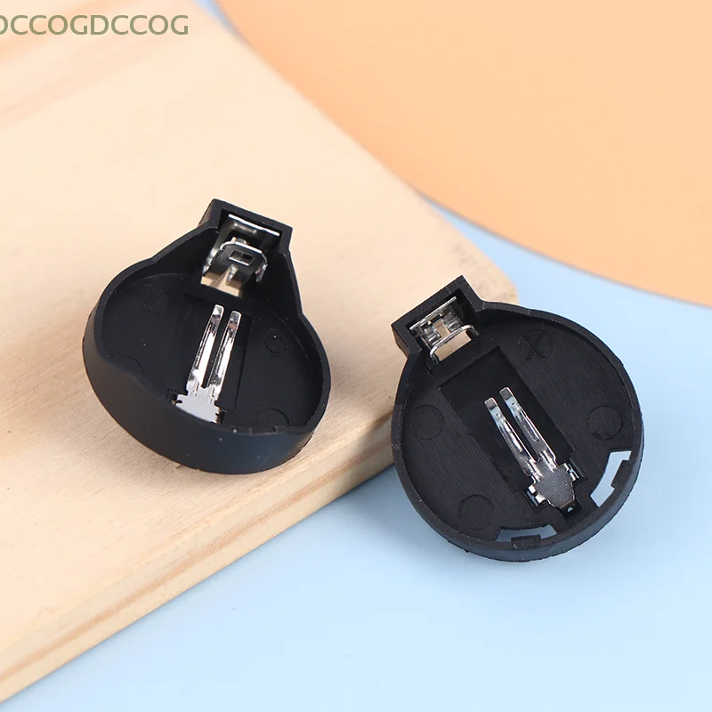 20 قطعة المقبس Cr2032 مع 2 دبابيس 3 فولت الأسود تصاعد الرصاص تحتاج لحام CR2032 حامل البطارية عملة حامل الخلية صندوق #4