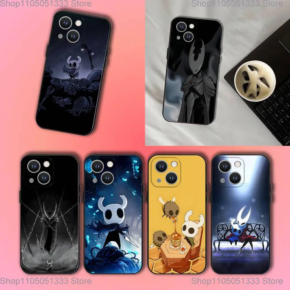 

Hot H-Hollow K-Knight Game Phone Case For iPhone 16,15,14,13,12,11,Pro,XS,Max,XR,Plus,E,SE4,Mini Black Soft Cover