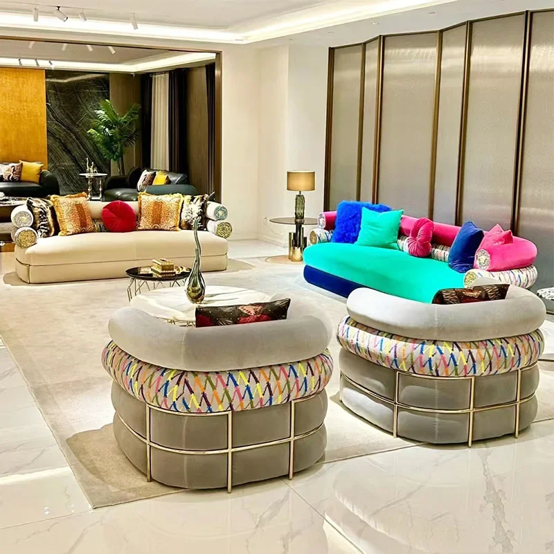 

Lounge Relaxing Living Room Sofas Accent Modern Luxury Mini Sofas Floor Relaxing Hallway Cheap Round Wood Divano Furniture