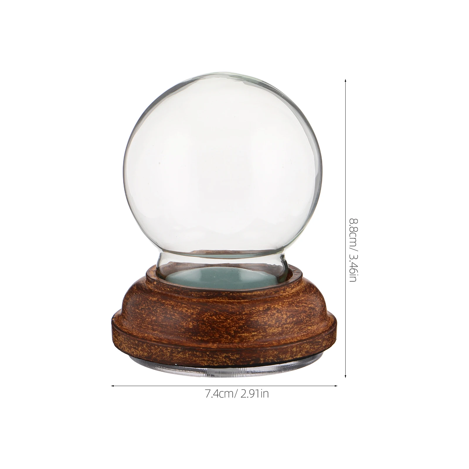 1pc Clear Glass Water Globe And Wooden Base Diy Snow Globe Making Kit Decorative Snowflake Ornaments Snow Figurines