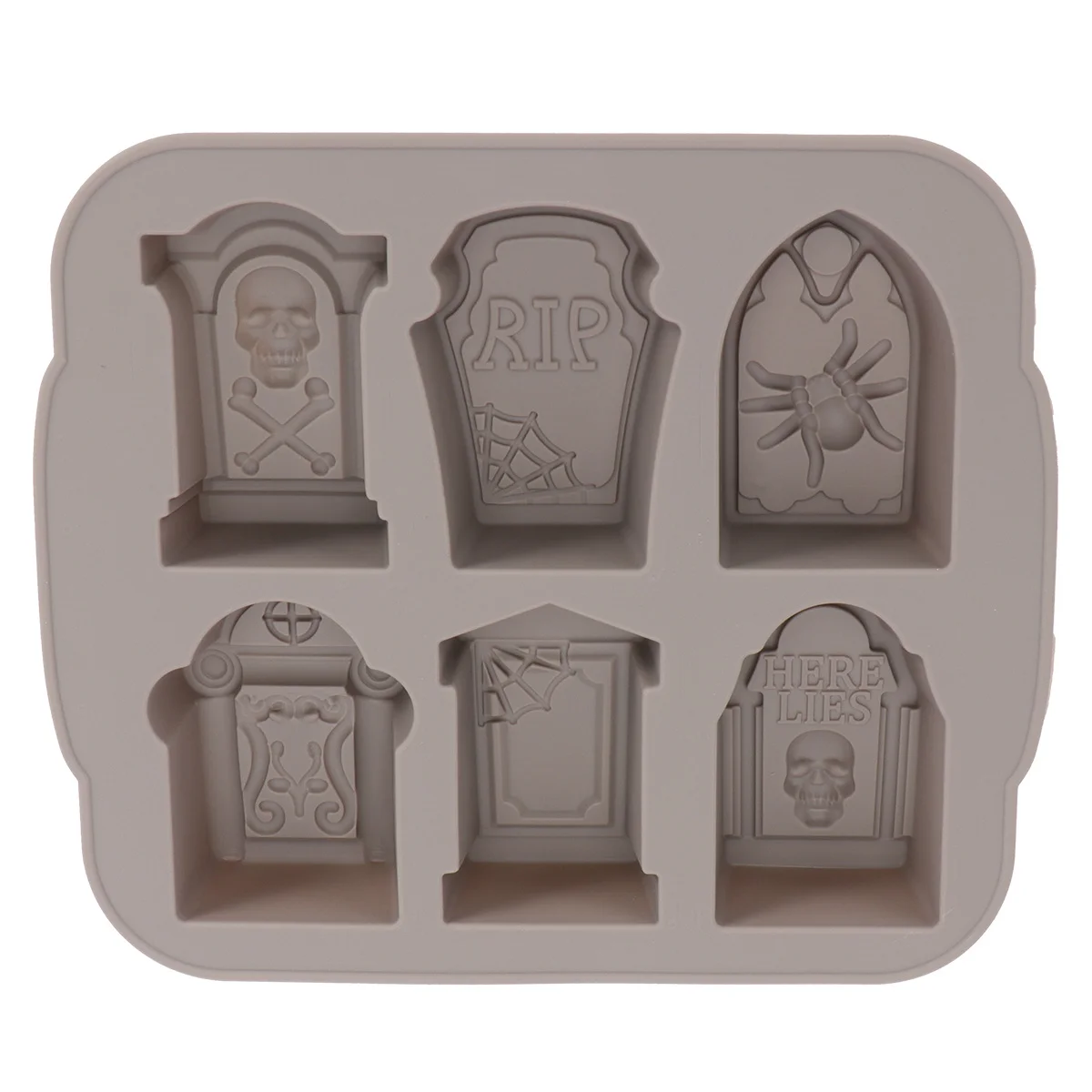 

Tombstone Ice Mold Grey Silicone Halloween Ice Cube Maker For Whisky Cocktail Chilling Party Bar Chocolate Candy Jelly Craft