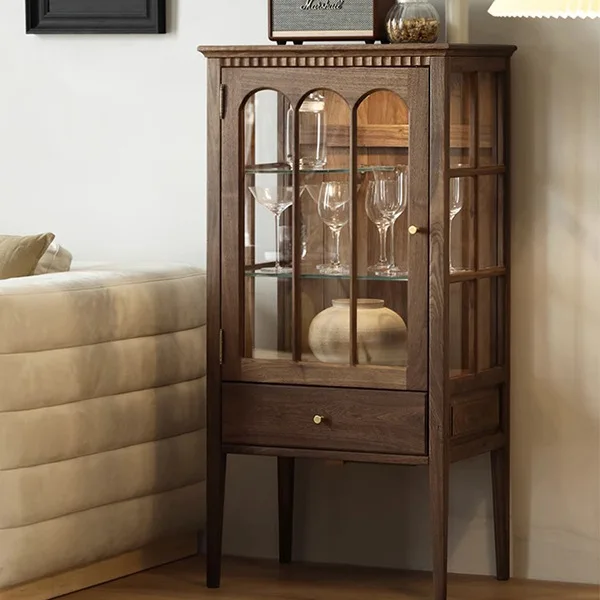 

FD Винный шкаф, боковой шкаф, шкафчик, обеденный боковой шкаф, массив у стены, бытовое американское простое стекло и дерево