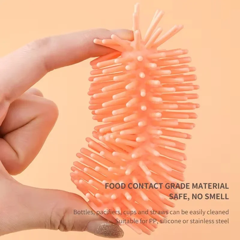 4Pcs Silicone Baby Bottle Brush Long Handle Cleaning Set 360 Degree Rotating Cleaner Nipple Brush Set Feeding Bottles Cleaner image 3
