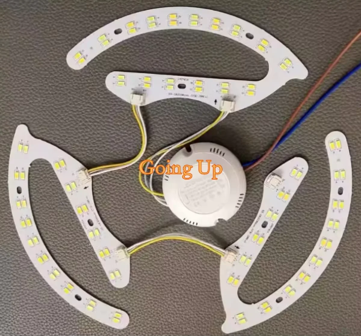 Fan light LED light source Circular ceiling light horseshoe lamp board two-color three-section dimming warm white light