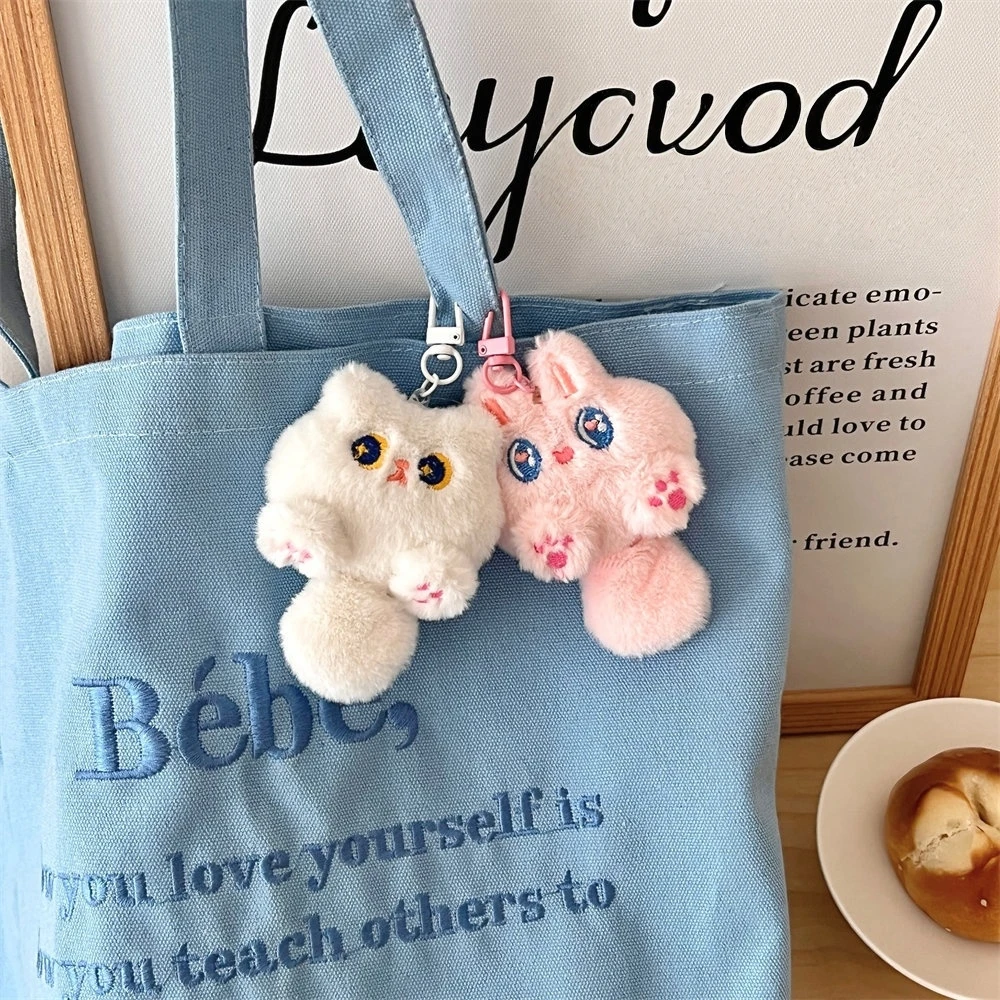 Presente de aniversário 1pc brinquedo de pelúcia gato chaveiro animais de pelúcia dos desenhos animados gato boneca saco feminino pingente decoração carteira