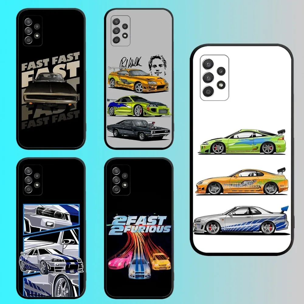 Cars of F-Fast and F-Furious Phone Case For Samsung S 25,24,21,22,23,30,20,Ultra,Plus,Fe,Lite,Note,10,9,5G Black Soft