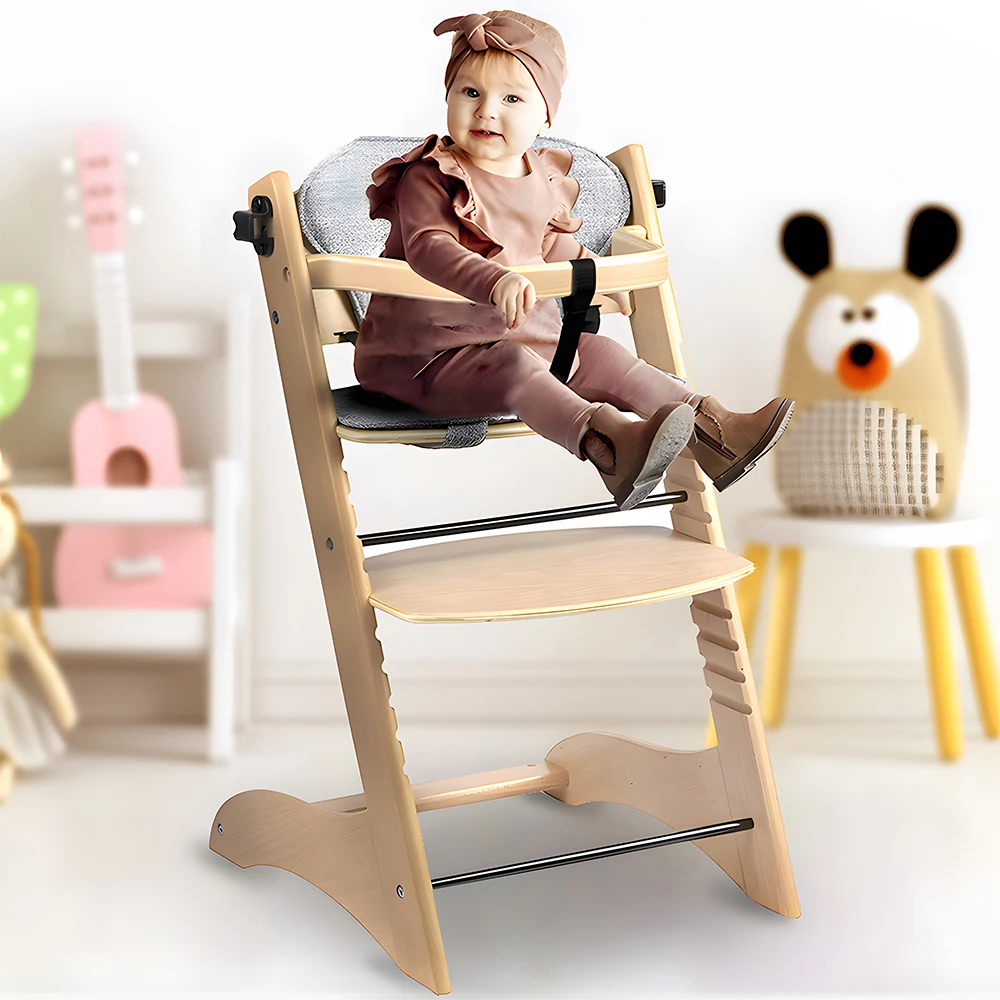 Baby feeding chair solid wood baby dining chair with tray baby chair multifunctional baby chair