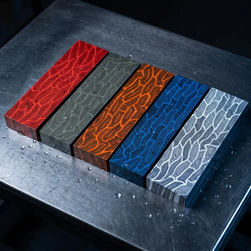 DIY Making Grip Scale Patch Accessories G10 Composite Material Board Damascus Tortoise Shell Pattern Knife Slingshot Handle 1PC