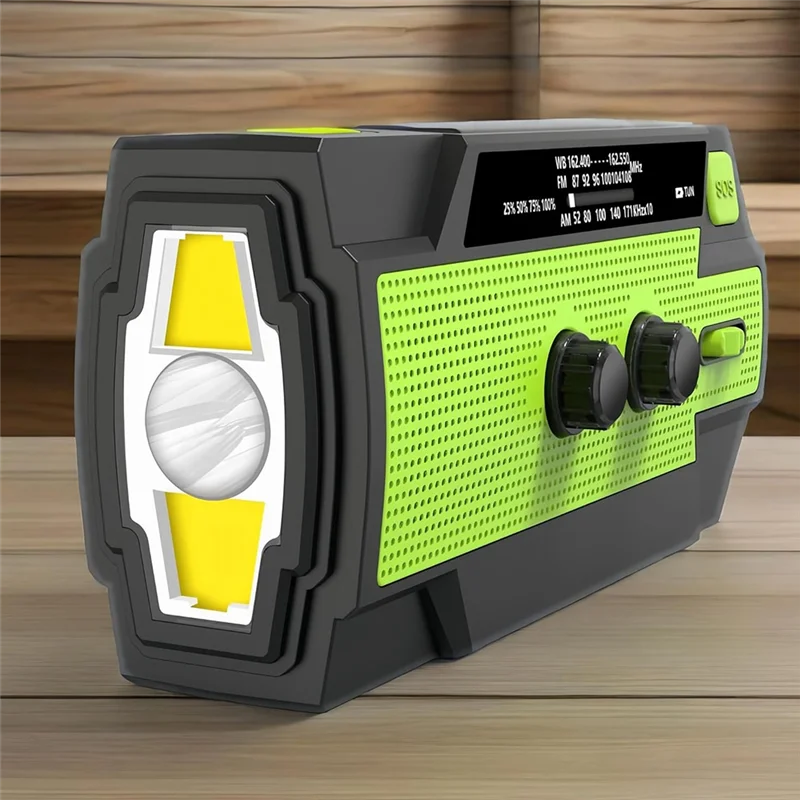 Emergency Weather Radio,Solar Charging, 3 LED Flashlights, LED Induction Reading Lamp, SOS Alarm, Rechargeable For Us-A74Z