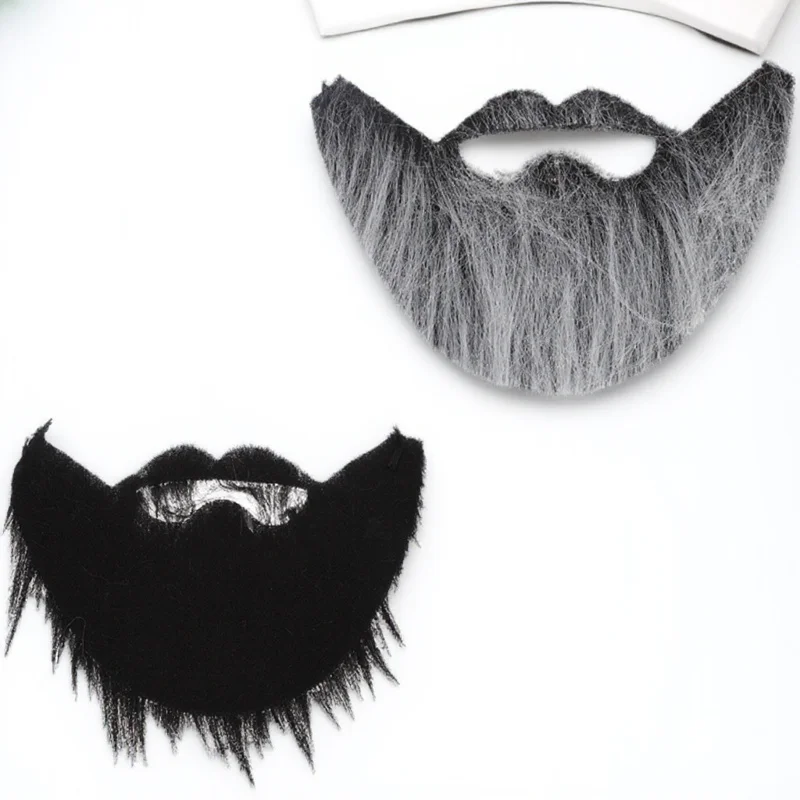 Faux moustache pour hommes, 3 pièces, Design élastique confortable, accessoire de Costume d'halloween, jeu de fête amusant, cadeau de farces pour adultes