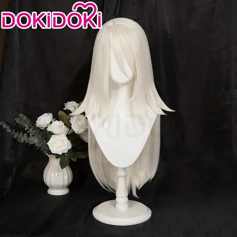 متوفر في المخزون A2 شعر مستعار تأثيري لعبة DokiDoki YoRHaa نوع A No.2 المرأة طويلة الفضة الشعر A2 شعر مستعار غطاء شعر مستعار مجاني