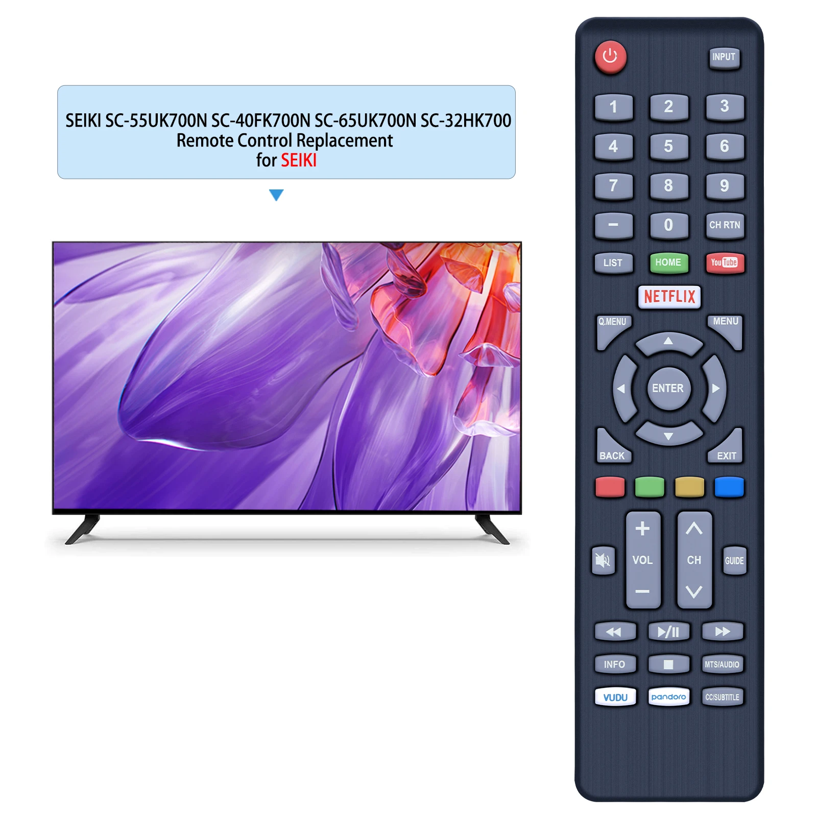 Original Remote Control For SEIKI 4K LED TV SC-55UK700N SC-40FK700N SC-65UK700N SC-32HK700 SC-49UK700N