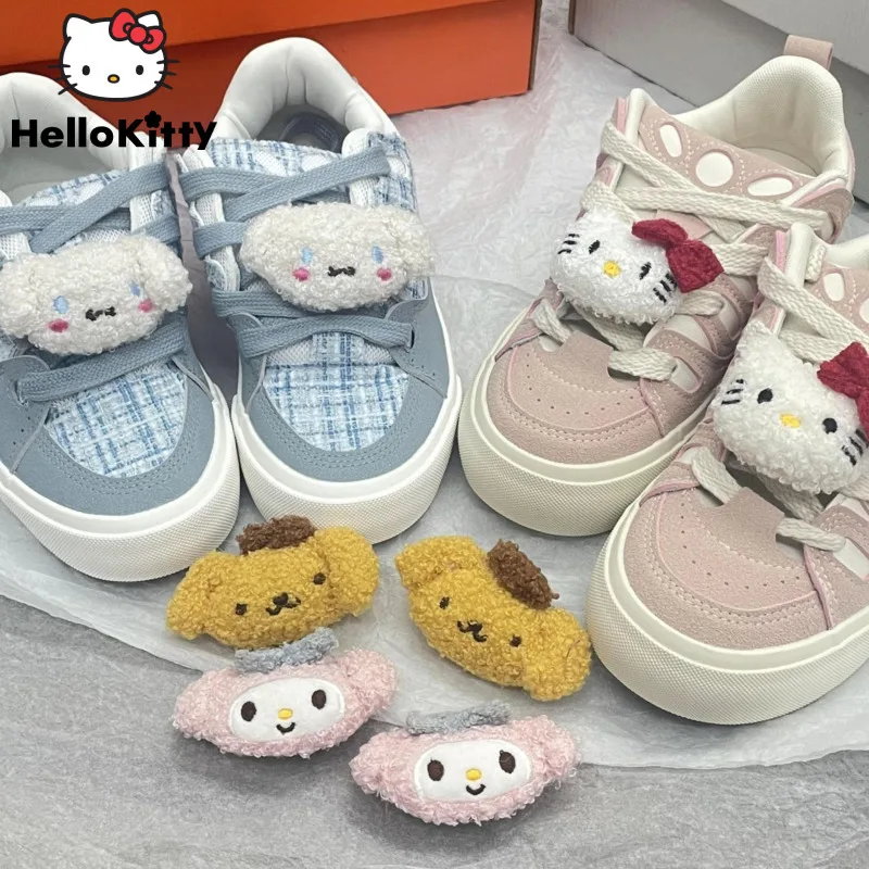 Sanrio Cartoon Hello Kitty Plush Shoe Buckle Accessories Melody Brooch Sneakers DIY Decorative Shoelace Buckle Trend Accessories