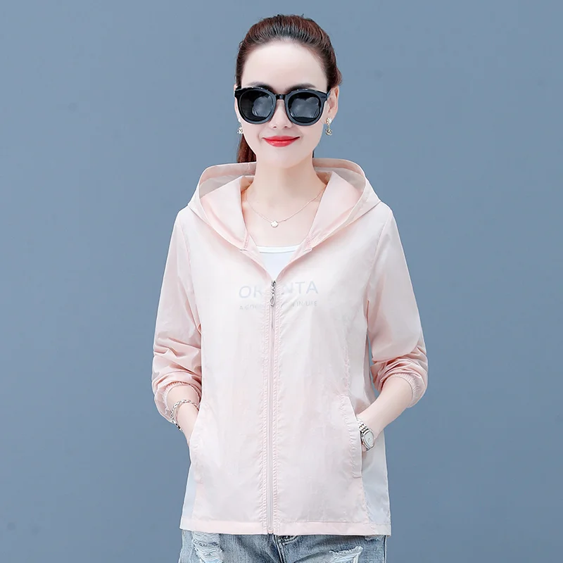 

New Lady Ice Silk Breathable Sun Protection Clothing For Women'S Summer Loose Outdoor Uv Protection Thin Long Sleeved Skin Coat