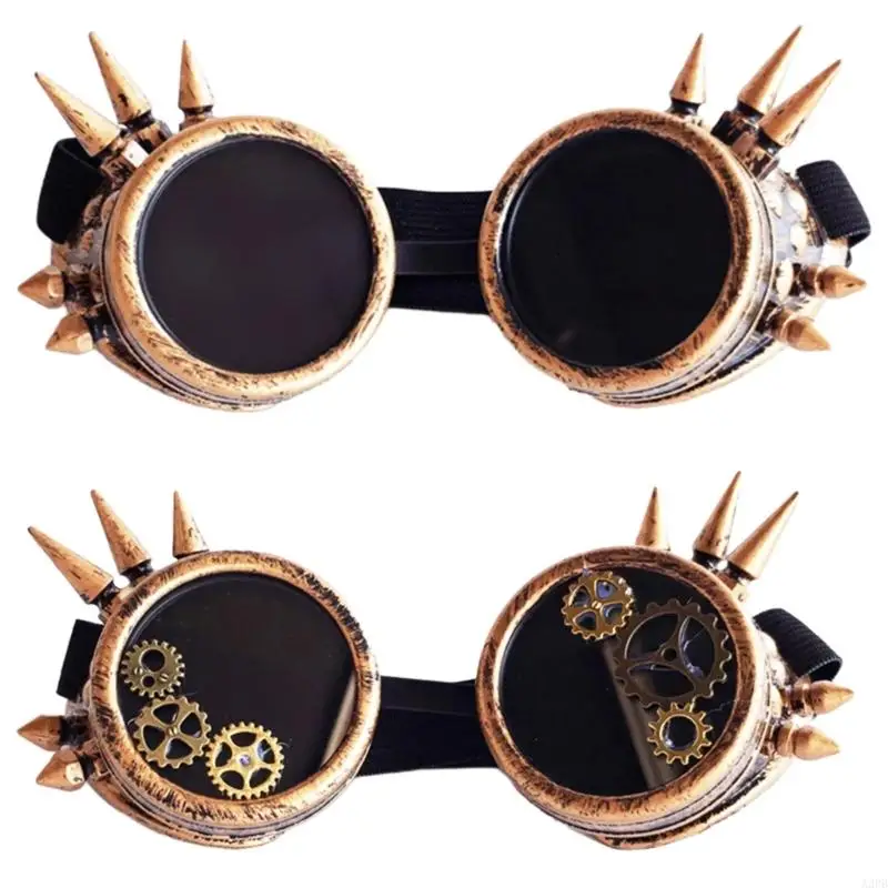 

Хэллоуин косплей очки стимпанк Goggles Retro Steampunk Glasses с заклепками для карнавалов Хэллоуин Тематическая вечеринка