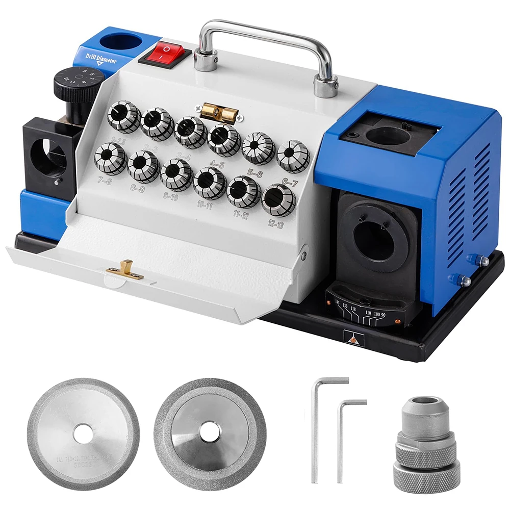 Podofo 220V Hochpräzisions-Spiralbohrer-Schleifmaschine Automatischer Messerschleifer Bohrerschärfer Schleifgerät 90-145 °   Anpassbar für Fabriken, Werkstätten, Heimwerken