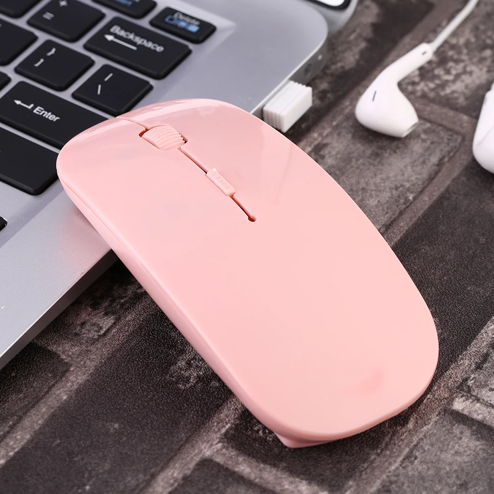 Pink Bluetooth-compatible 2.4GHz Wireless Mous USB Optical Rechargeable Mouse for Computer Laptop PC Macbook Gaming Mouse Gamer