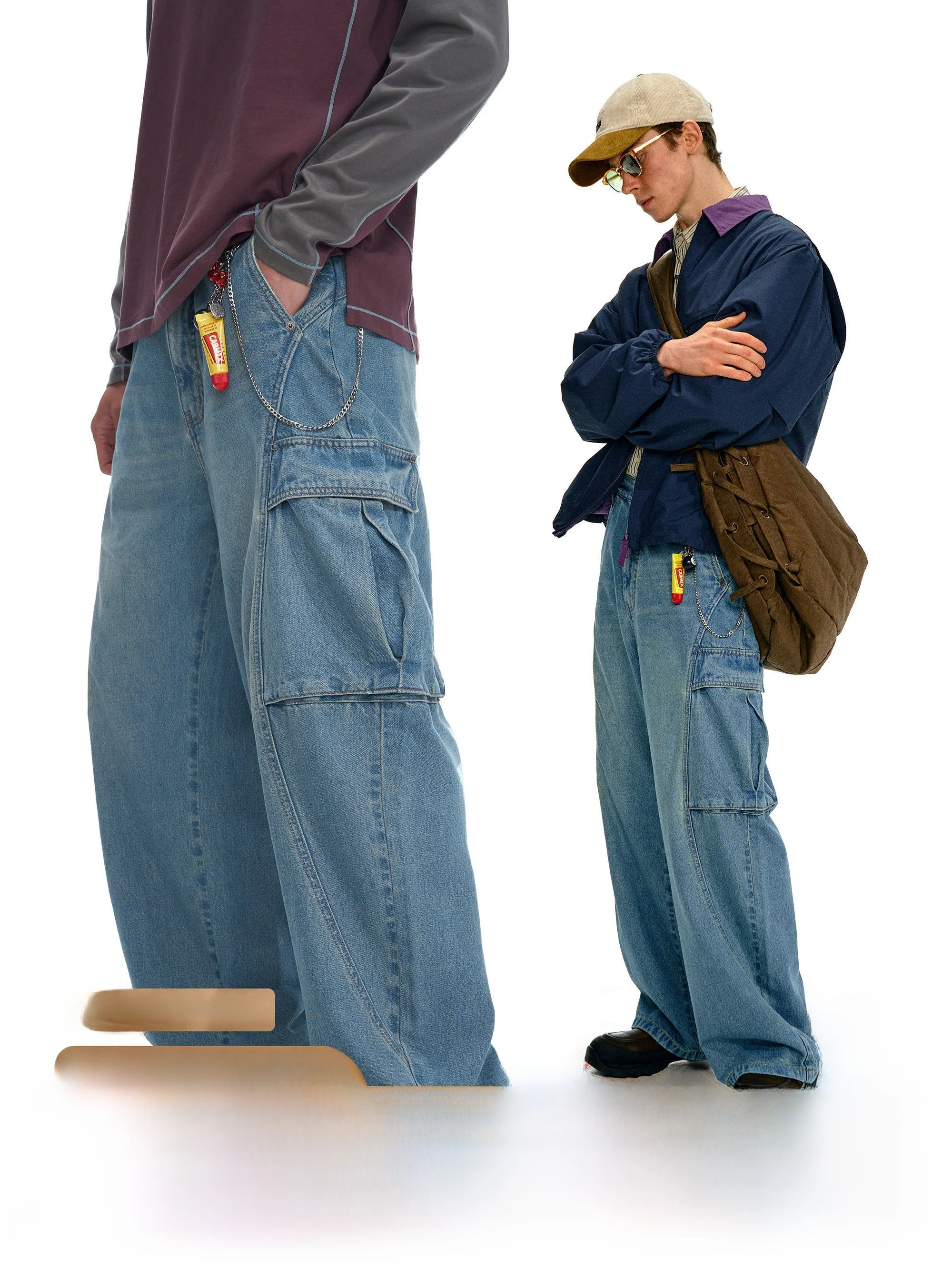 

Nothomme Heavy Ounce Outdoor Cotton Workwear Jeans Men's Straight Leg Trousers Low Waist Button Fly Youthful Sle Autumn Wear