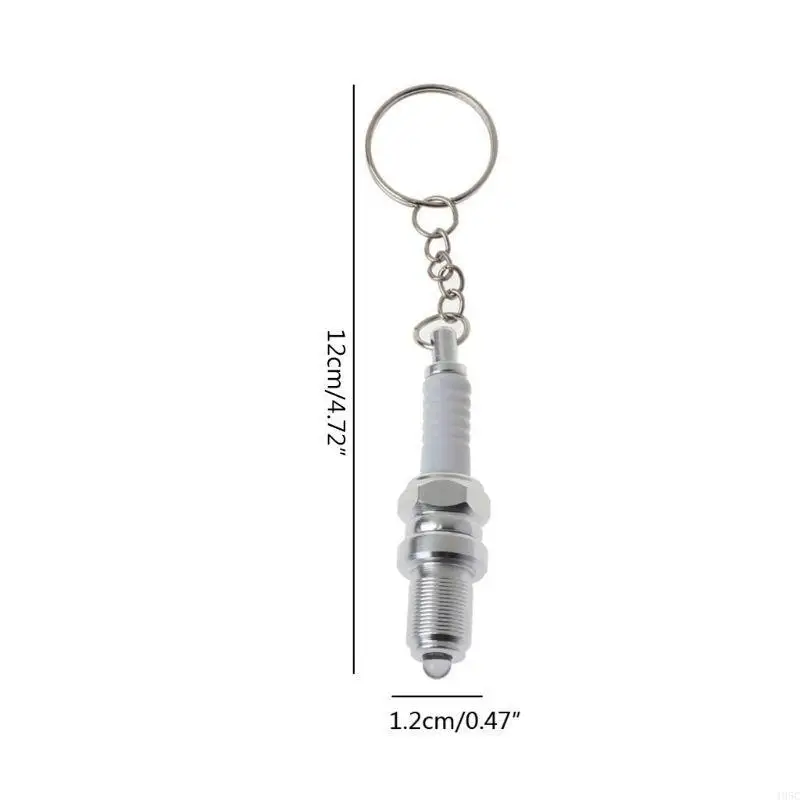 195C for Spark Plug Shaped Pendant for Key Chain LED Flashlight Keyring Gift for Frie