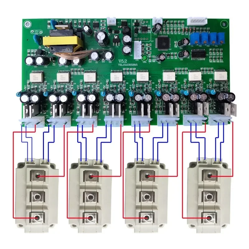 Three-phase four-leg sine wave IGBT module driver board