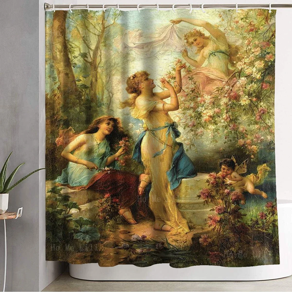 Greek Classical Mythology Venus With Putti And Attendants Shower Curtain With 12 Hooks By Ho Me Lili Bathroom Decor