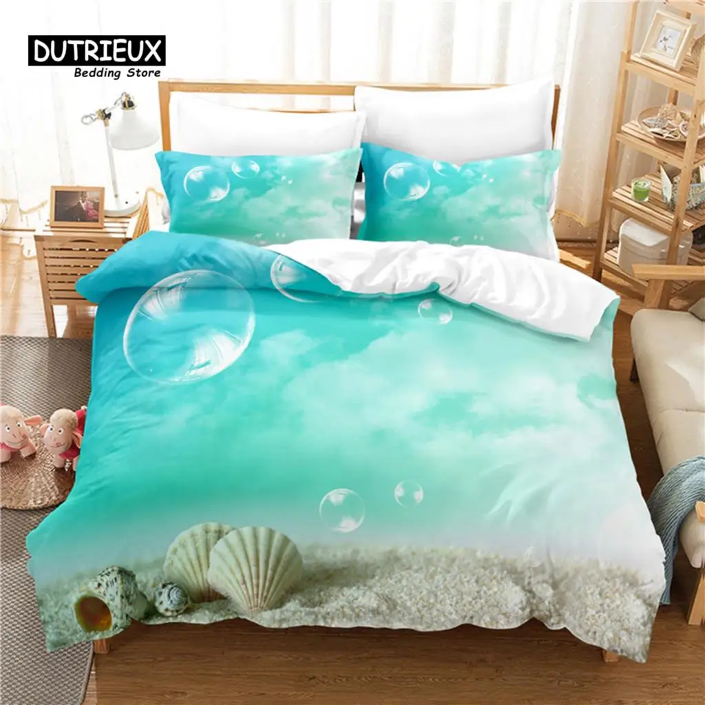 Sandy Beach Duvet Cover Set, Fashion Bedding Set, Soft Comfortable Breathable Duvet Cover, For Bedroom Guest Room Decor