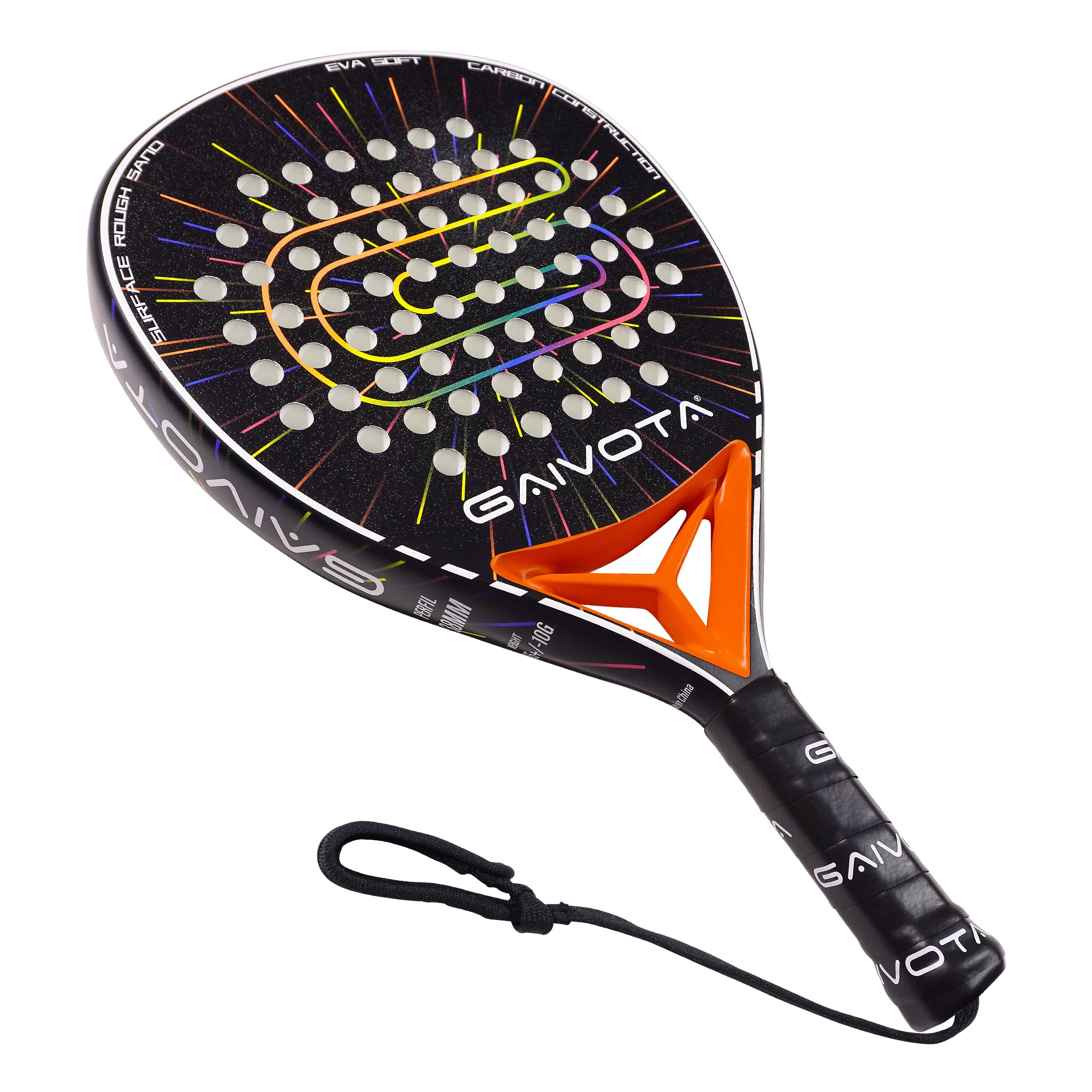 GAIVOTA 2026 Orange KD100Padel Tennis Racket, Carbon Fiber Attack Racket, Rough Surface, Beginner to Intermediate Players