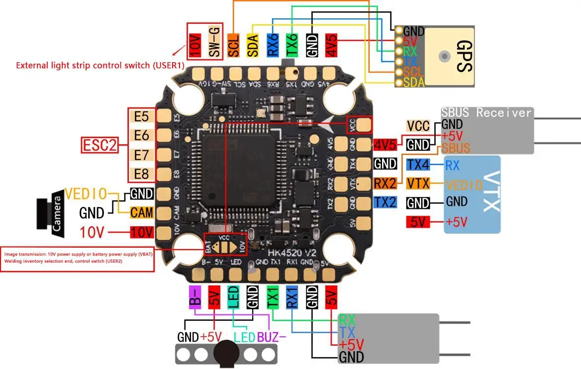 HAKEC 40AminiF7  Fly tower Flight Controller for RC FPV Racing Drone Fly tower net weight 13.5g  16MB