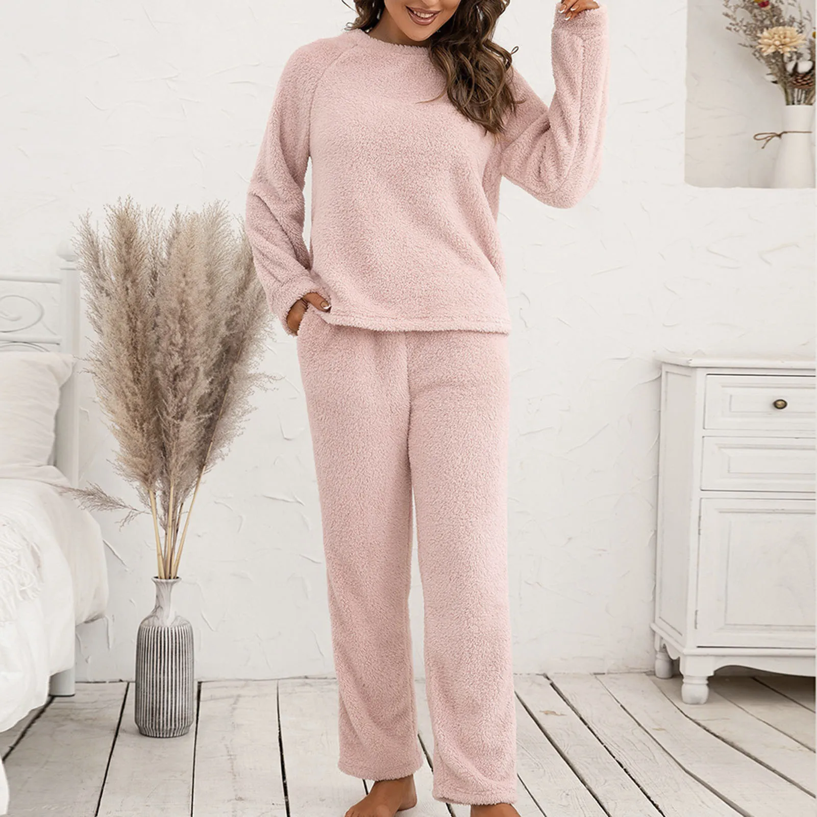 

Plush Women Sleepwear Pyjama Two Pieces Set Women Sleepwear Autumn Winter Home Suits Pajamas Lounge Top Pants пижама женская 잠옷