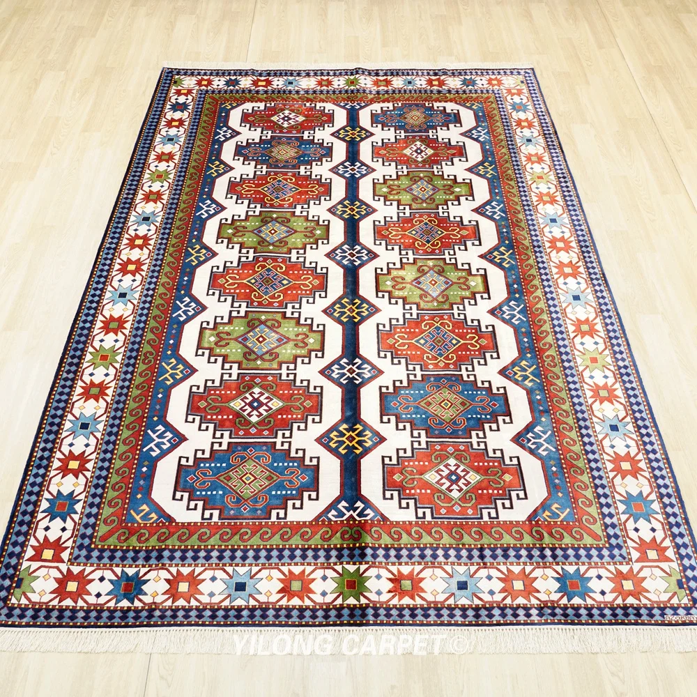 198x305cm Handwoven Silk Tribal Rugs Caucasian Living Room Classic Carpet (BL054)